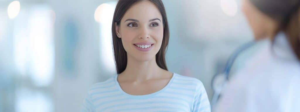 Mujer guapa y sonriente